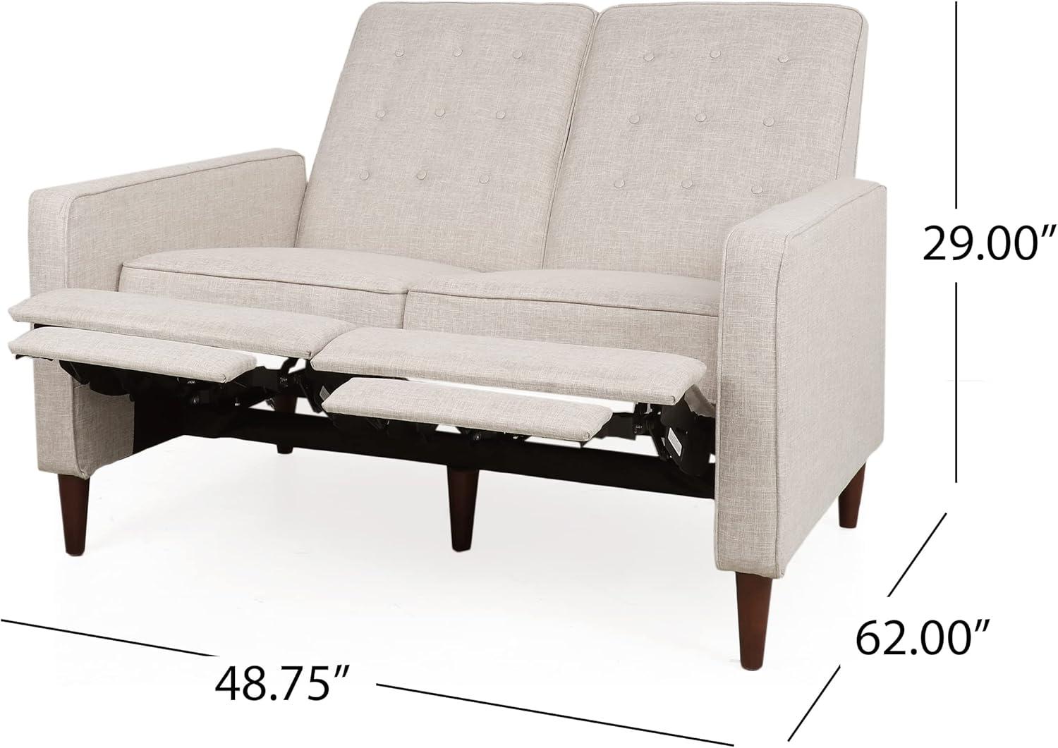 image:imageDenison Tufted Loveseat Pushback Recliner Faux Leather Cognac BrownDark EspressoWheat Dark Espresso