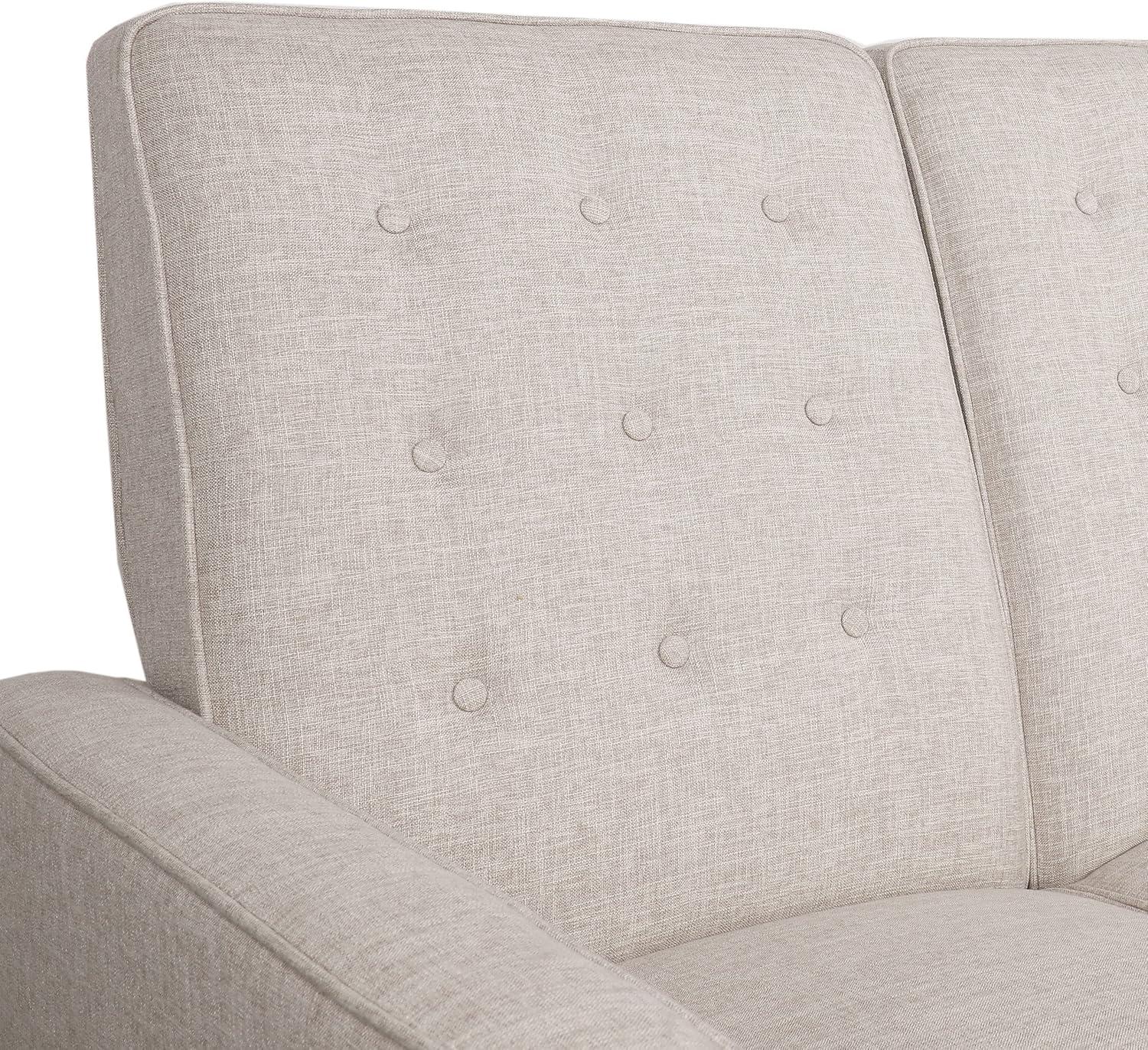 image:imageDenison Tufted Loveseat Pushback Recliner Faux Leather Cognac BrownDark EspressoWheat Dark Espresso