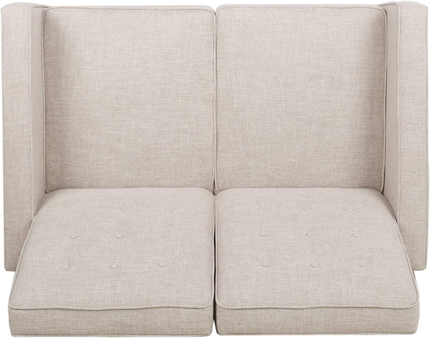 image:imageDenison Tufted Loveseat Pushback Recliner Faux Leather Cognac BrownDark EspressoWheat Dark Espresso