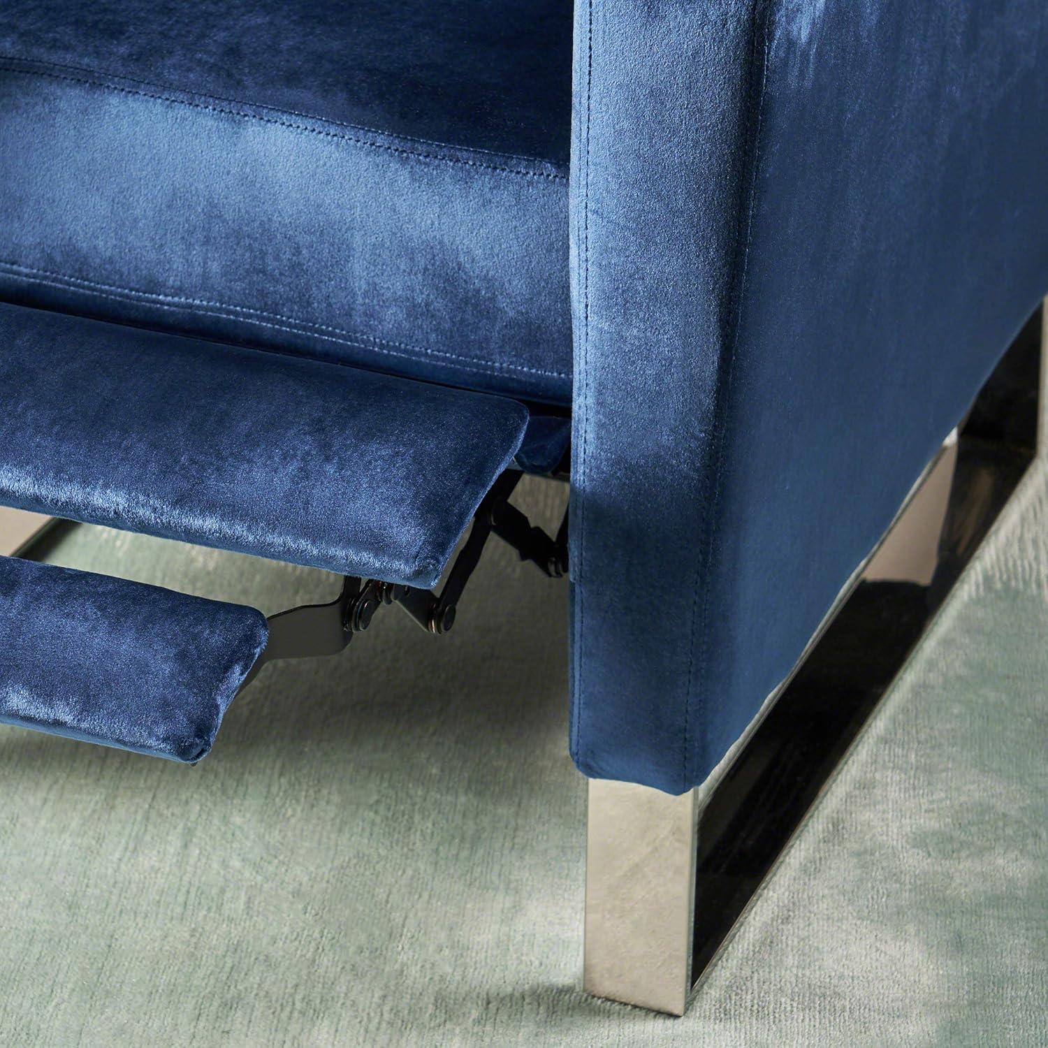 image:imageGDFStudio Christopher Knight Home Arvin Push Back High Leg Recliner Cobalt Silver