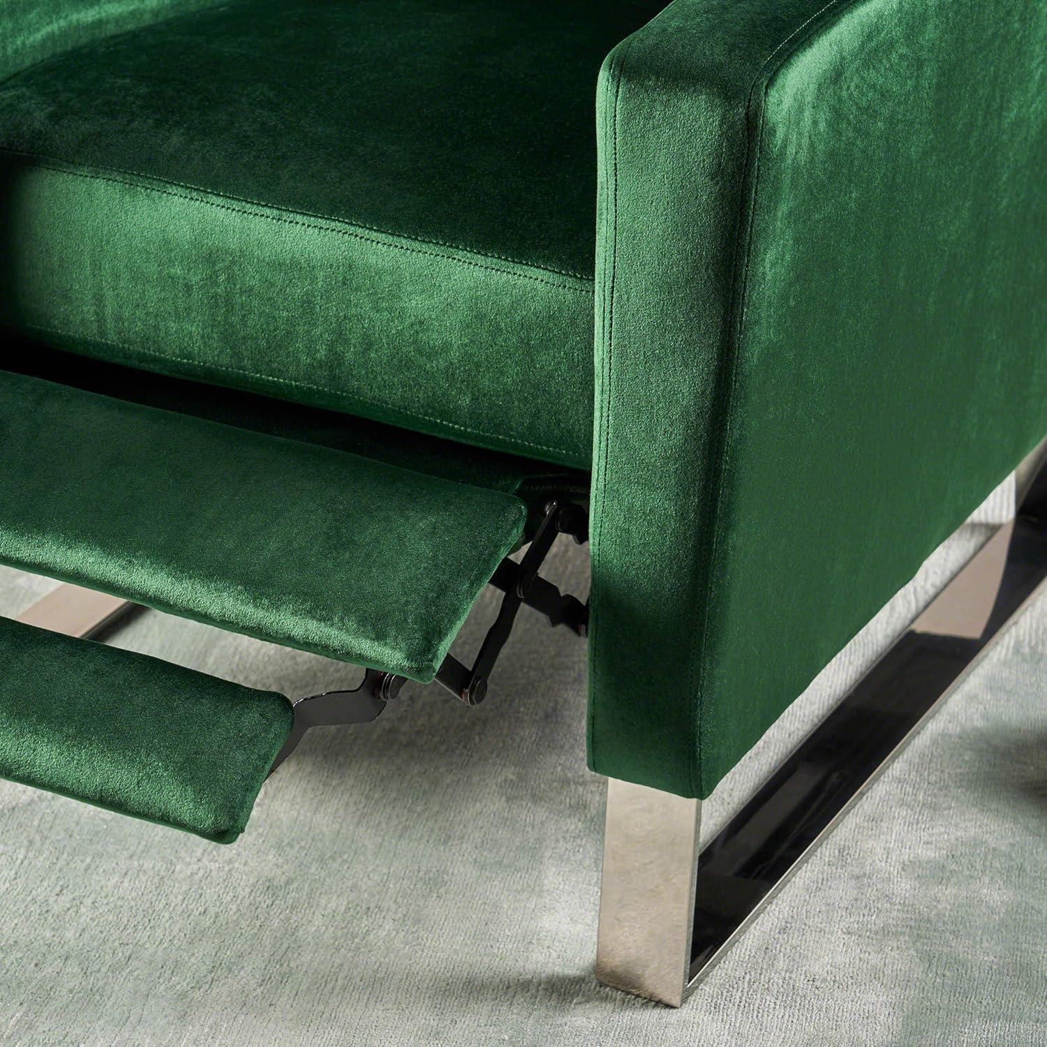 image:imageGDFStudio Christopher Knight Home Arvin Push Back High Leg Recliner Emerald Silver