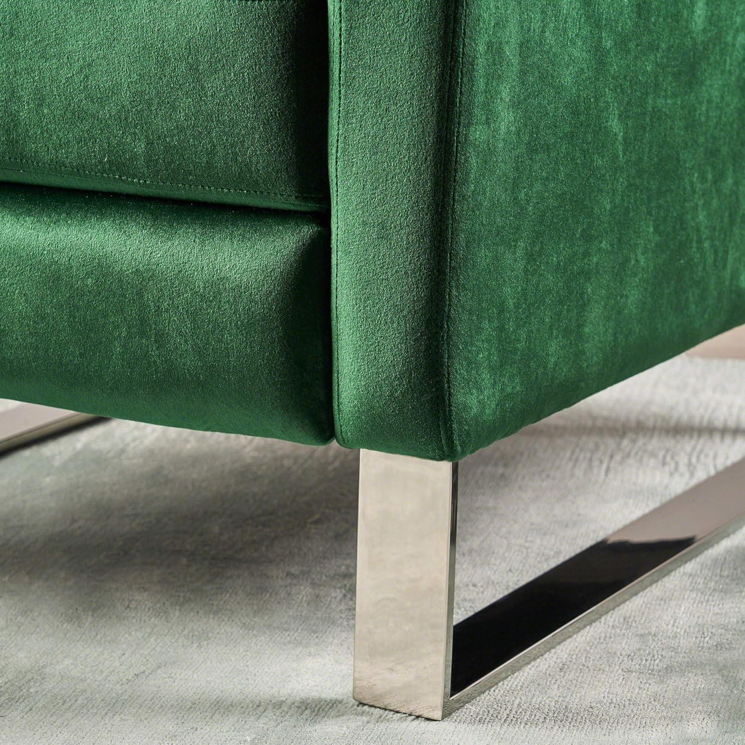 image:imageGDFStudio Christopher Knight Home Arvin Push Back High Leg Recliner Emerald Silver