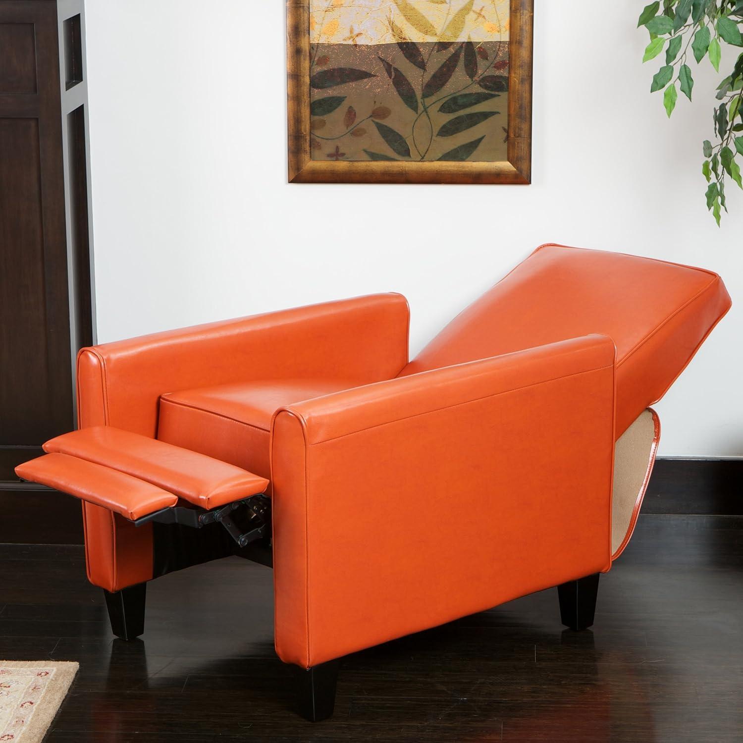 image:imageGDFStudio Christopher Knight Home Darvis Leather Recliner Club Chair Burnt Orange