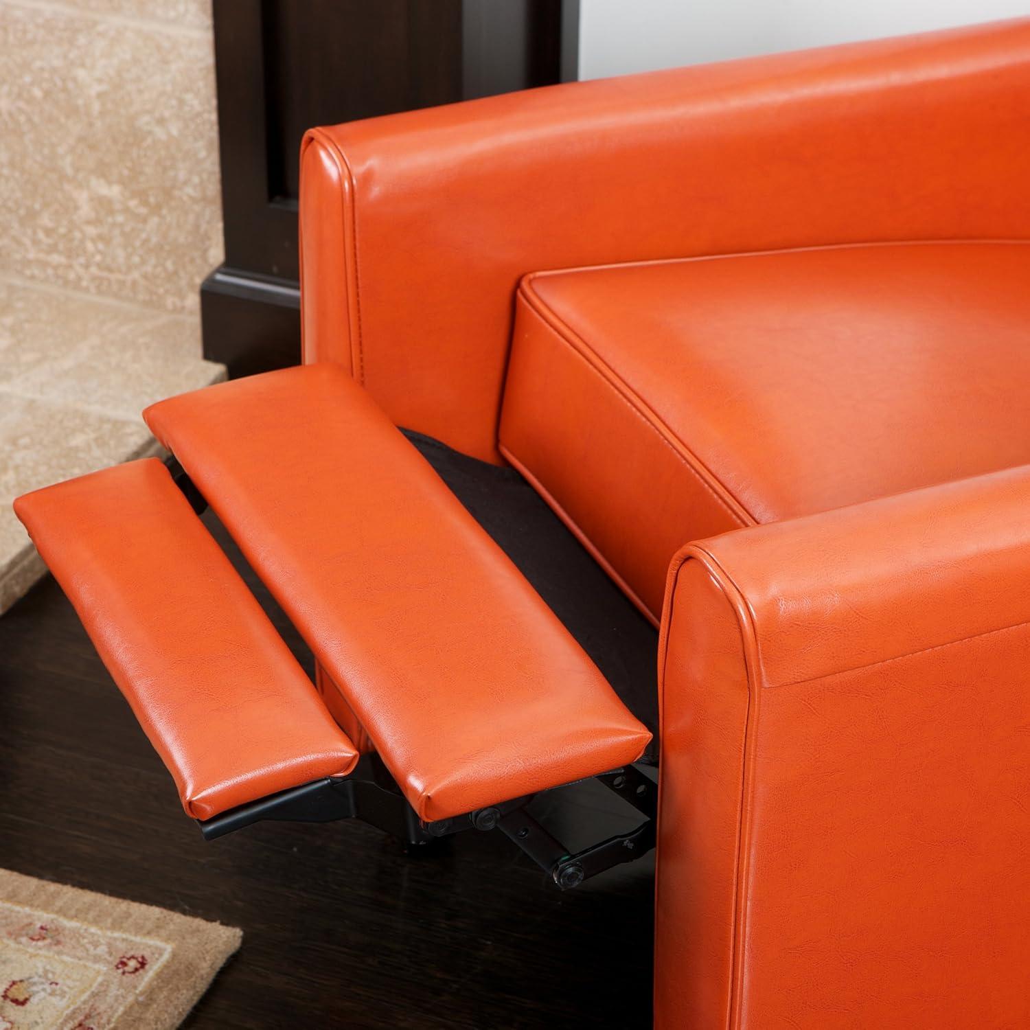 image:imageGDFStudio Christopher Knight Home Darvis Leather Recliner Club Chair Burnt Orange