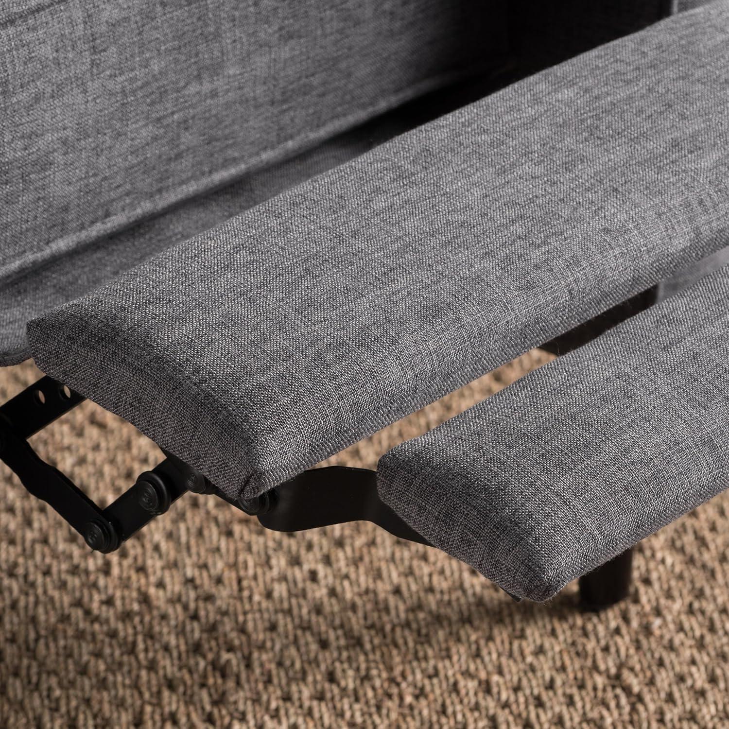 image:imageGDFStudio Christopher Knight Home Mervynn MidCentury Modern Fabric Recliners 2Pcs Set Muted Green Dark EspressoGrey