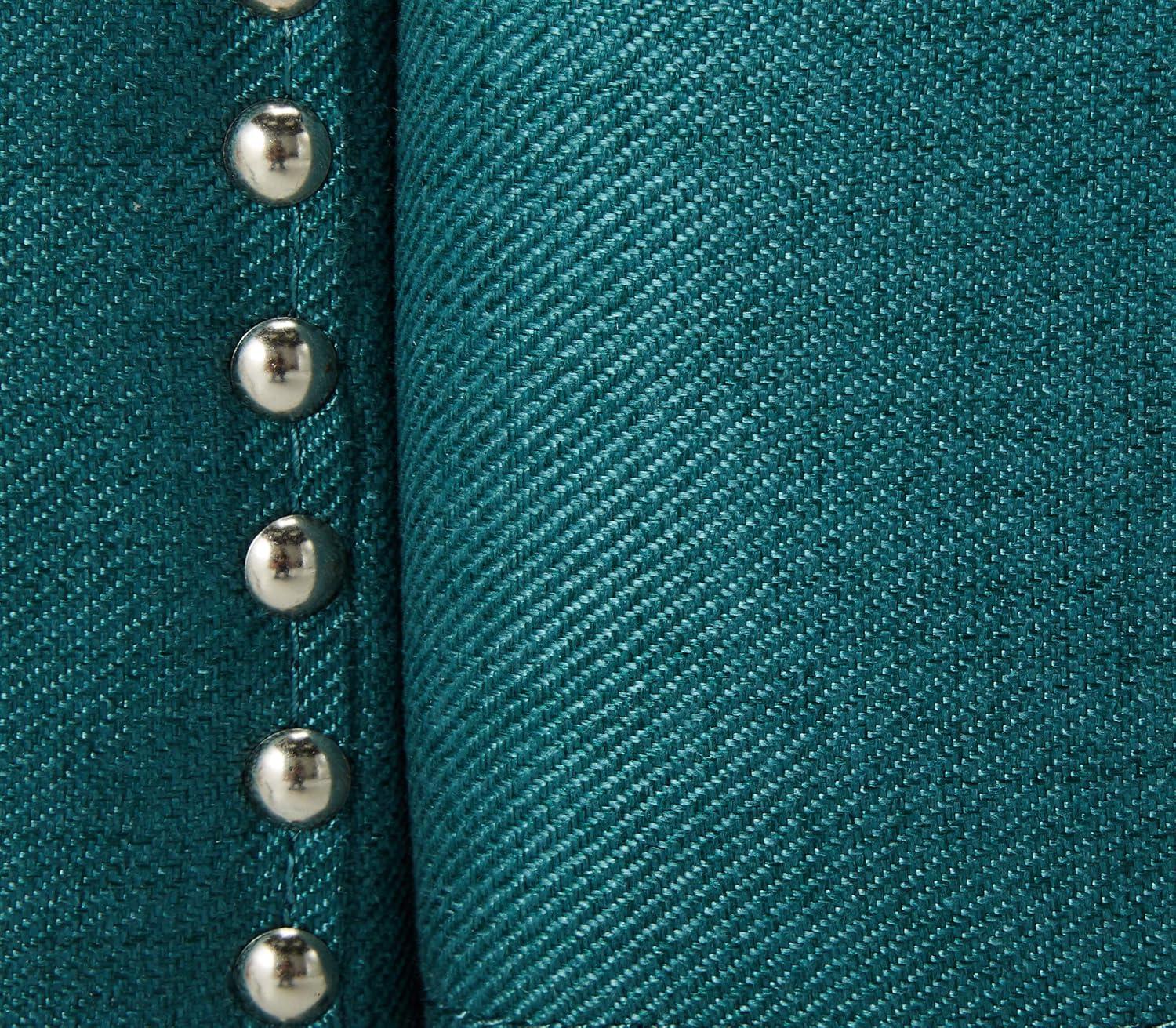 image:imageGDFStudio Izaak Tufted Back Fabric Recliner Chair Dark Teal 34D x 275W x 4025H inDark Teal Dark Brown