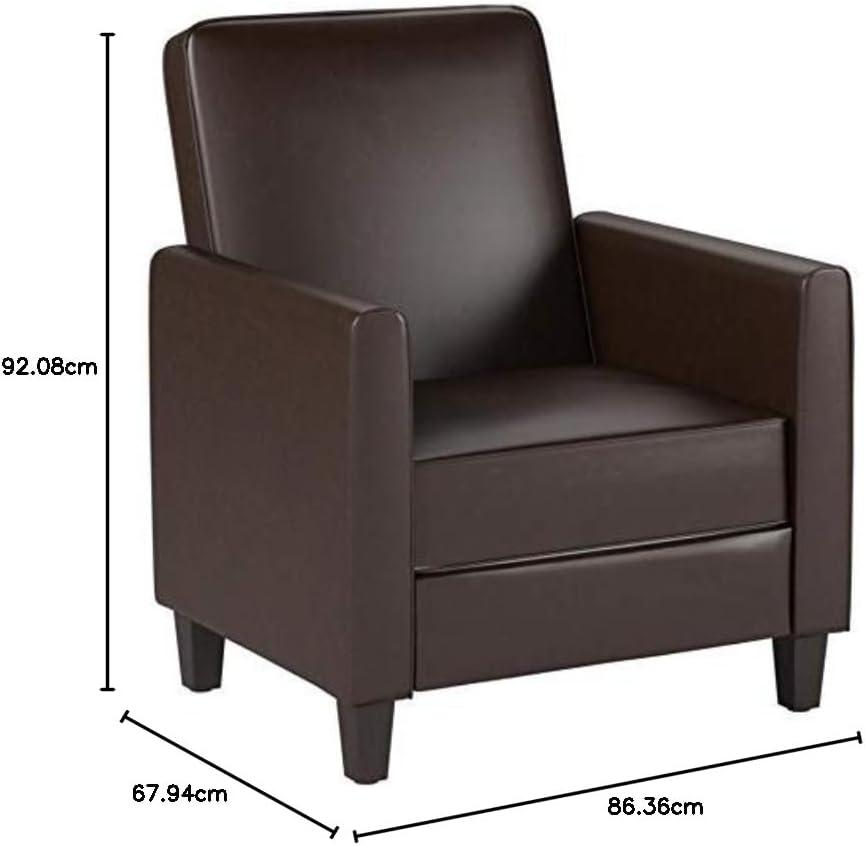 image:imageLucas Leather Recliner Club Chair BrownBrown Leather