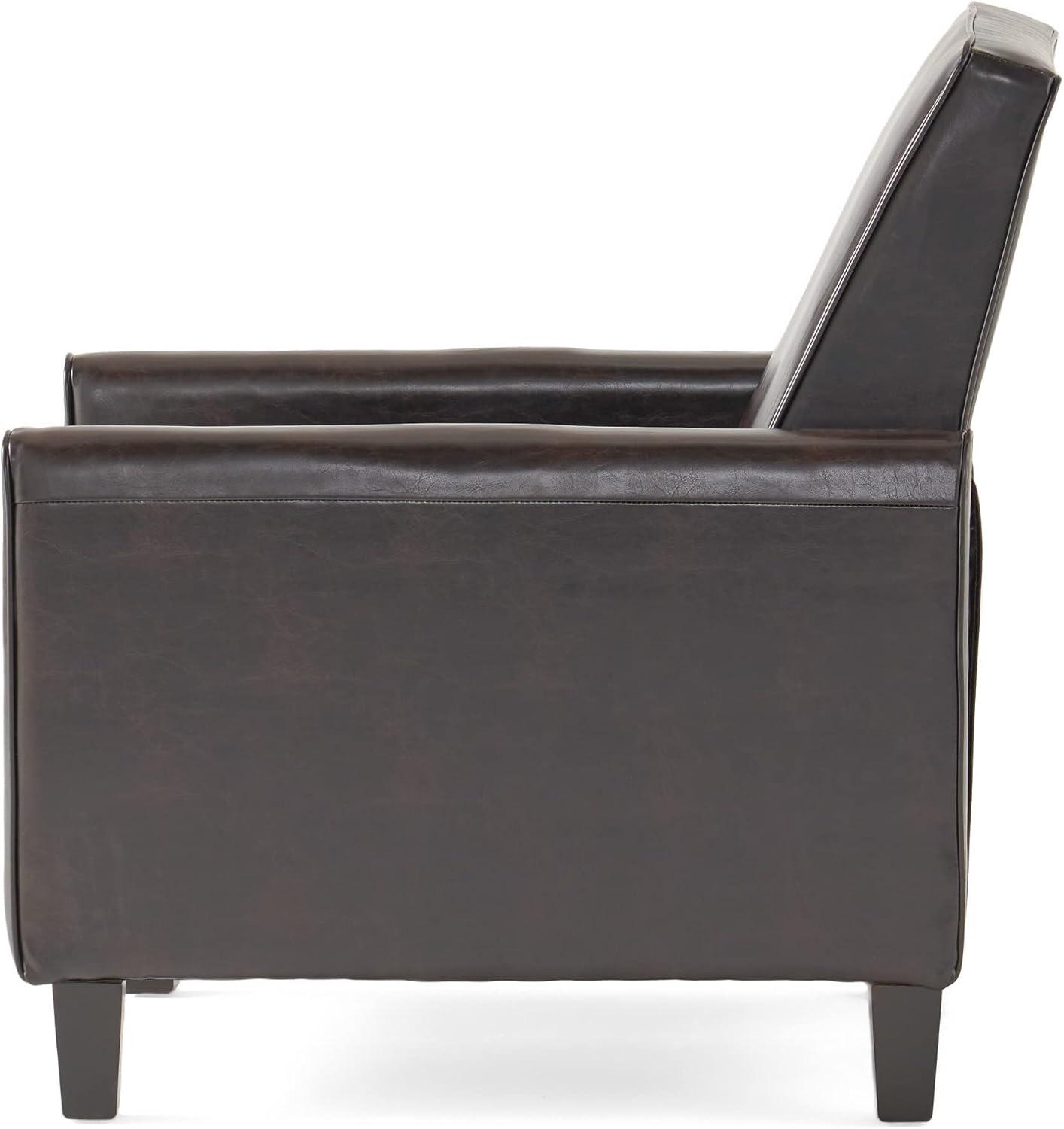 image:imageLucas Leather Recliner Club Chair BrownBrown Leather