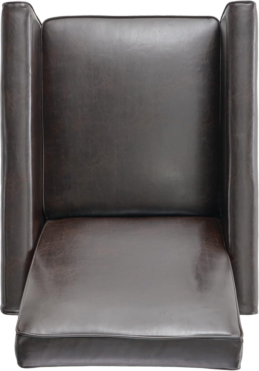 image:imageLucas Leather Recliner Club Chair BrownBrown Leather