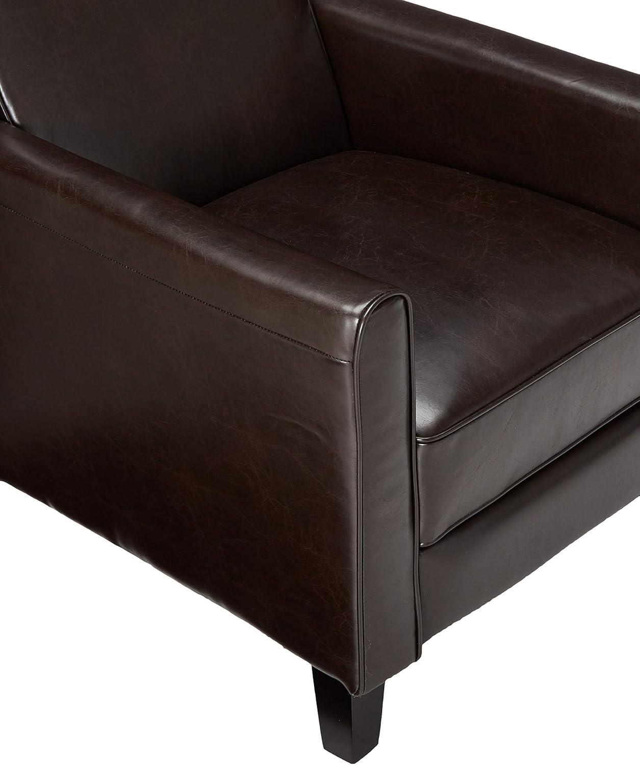 image:imageLucas Leather Recliner Club Chair BrownBrown Leather