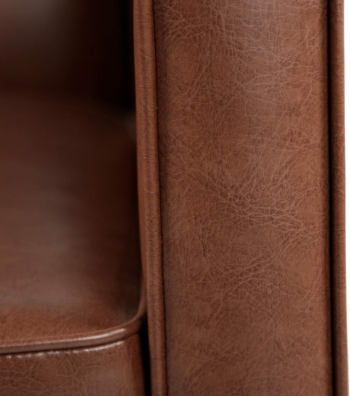image:imageRandolph MidCentury Modern Button Tufted Recliner Cognac Brown and Dark Espresso