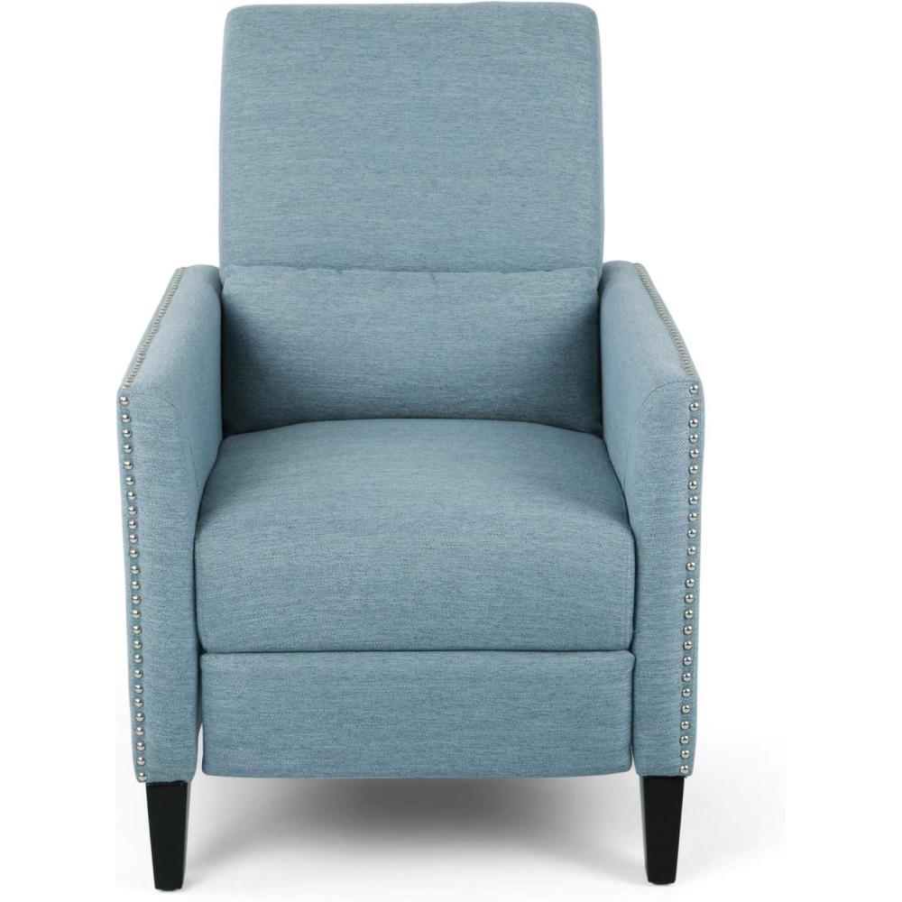 image:imageChristopher Knight Home Alexis Contemporary Fabric Push Back Recliner Light Blue Dark BrownLight Blue  Dark Brown