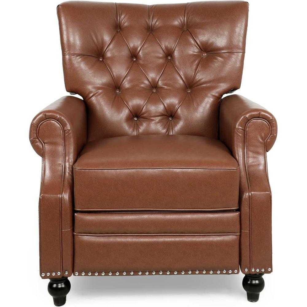 image:imageChristopher Knight Home Callade Tufted Recliner  BeigeDark BrownCognac Brown  Dark Brown