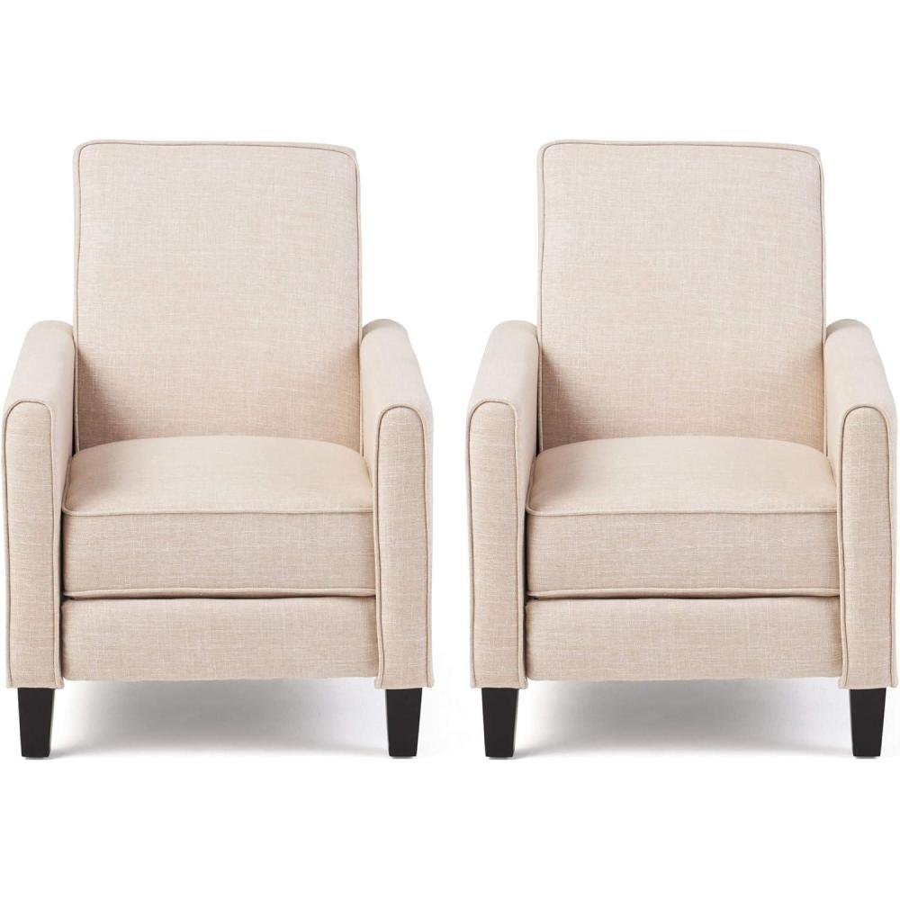image:imageChristopher Knight Home Emmie Fabric Recliner Set of 2 Wheat Dark BrownBeige Dark Brown