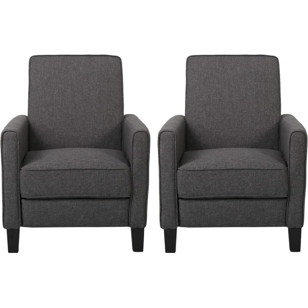 image:imageChristopher Knight Home Emmie Fabric Recliner Set of 2 Wheat Dark BrownSmoke  Dark Brown