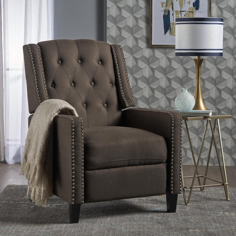 image:imageChristopher Knight Home Izidro Traditional Fabric Recliner Coffee  Dark Brown