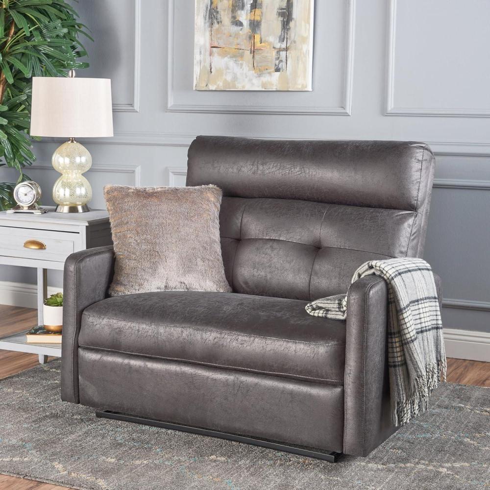 image:imageGDFStudio Christopher Knight Home Halima Microfiber 2Seater Recliner SlateSlate