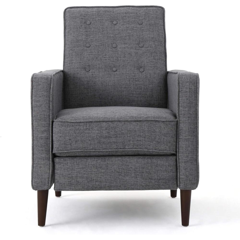 image:imageGDFStudio Christopher Knight Home Mervynn MidCentury Modern Fabric Recliners 2Pcs Set Muted Green  Dark EspressoGrey