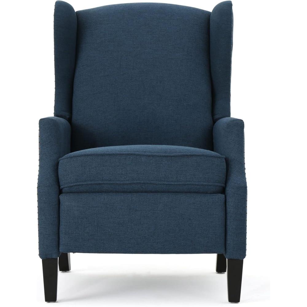 image:imageGDFStudio Weyland Wingback Traditional Fabric Recliner Deep Red 3325D x 265W x 40H inNavy Blue