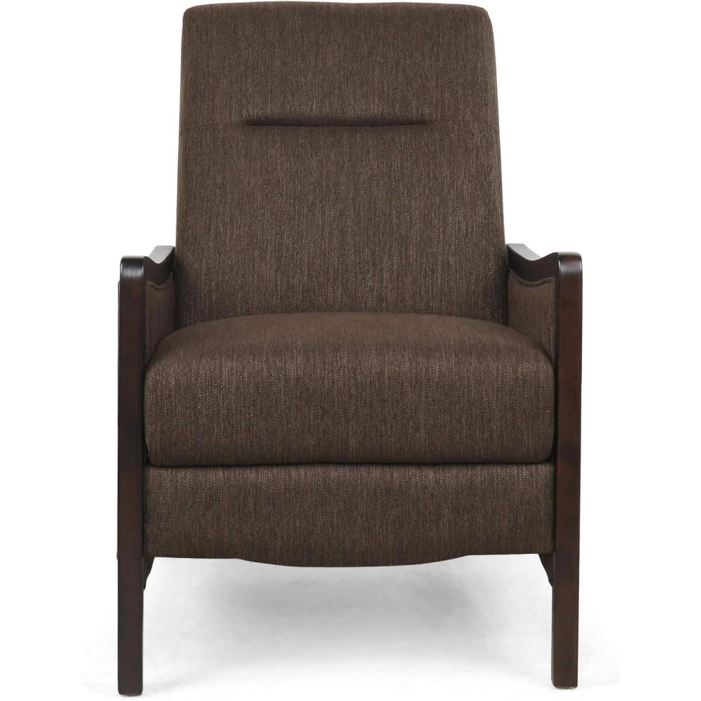 image:imageVeatch Pushback Recliner  Navy BlueDark WalnutBrown  Dark Walnut