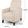 Christopher Knight Home Alexis Contemporary Fabric Push Back Recliner, Beige, Dark Brown