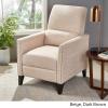 Christopher Knight Home Alexis Contemporary Fabric Push Back Recliner, Beige, Dark Brown