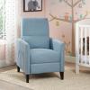 Christopher Knight Home Alexis Contemporary Fabric Push Back Recliner, Light Blue, Dark Brown(Light Blue  Dark Brown)