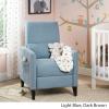 Christopher Knight Home Alexis Contemporary Fabric Push Back Recliner, Light Blue, Dark Brown(Light Blue  Dark Brown)