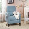 Christopher Knight Home Alexis Contemporary Fabric Push Back Recliner, Light Blue, Dark Brown(Light Blue  Dark Brown)
