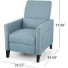 Christopher Knight Home Alexis Contemporary Fabric Push Back Recliner, Light Blue, Dark Brown(Light Blue  Dark Brown)