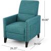 Christopher Knight Home Alexis Contemporary Fabric Push Back Recliner, Light Blue, Dark Brown(Teal  Dark Brown)