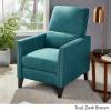 Christopher Knight Home Alexis Contemporary Fabric Push Back Recliner, Light Blue, Dark Brown(Teal  Dark Brown)