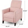 Christopher Knight Home Alexis Contemporary Fabric Push Back Recliner, Light Blush, Dark Brown