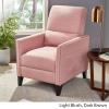 Christopher Knight Home Alexis Contemporary Fabric Push Back Recliner, Light Blush, Dark Brown