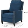 Christopher Knight Home Armstrong Recliner, Navy Blue + Dark Brown