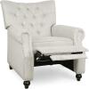 Christopher Knight Home Callade Tufted Recliner – Beige/Dark Brown(Beige + Dark Brown)