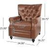 Christopher Knight Home Callade Tufted Recliner – Beige/Dark Brown(Cognac Brown + Dark Brown)