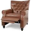 Christopher Knight Home Callade Tufted Recliner – Beige/Dark Brown(Cognac Brown + Dark Brown)