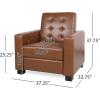 Christopher Knight Home Craigue Tufted Pushback Recliner – Faux Leather – Dark Brown/Dark Brown(Cognac Brown + Dark Brown)