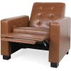 Christopher Knight Home Craigue Tufted Pushback Recliner – Faux Leather – Dark Brown/Dark Brown(Cognac Brown + Dark Brown)