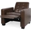 Christopher Knight Home Craigue Tufted Pushback Recliner – Faux Leather – Dark Brown/Dark Brown(Dark Brown)