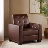 Christopher Knight Home Craigue Tufted Pushback Recliner – Faux Leather – Dark Brown/Dark Brown(Dark Brown)