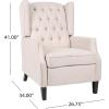 Christopher Knight Home Diana Wingback Recliner, Light Beige Tweed + Dark Brown