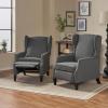 Christopher Knight Home Ellyn Fabric Recliner (Set of 2), Charcoal, Dark Brown(Charcoal  Dark Brown)