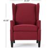 Christopher Knight Home Ellyn Fabric Recliner (Set of 2), Deep Red, Dark Brown