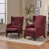 Christopher Knight Home Ellyn Fabric Recliner (Set of 2), Deep Red, Dark Brown