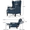 Christopher Knight Home Ellyn Fabric Recliner (Set of 2), Wheat, Dark Brown(Navy Blue  Dark Brown)