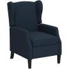 Christopher Knight Home Ellyn Fabric Recliner (Set of 2), Wheat, Dark Brown(Navy Blue  Dark Brown)