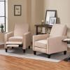 Christopher Knight Home Emmie Fabric Recliner (Set of 2), Wheat, Dark Brown(Beige  Dark Brown)