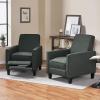 Christopher Knight Home Emmie Fabric Recliner (Set of 2), Wheat, Dark Brown(Moss Gray  Dark Brown)